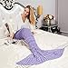 YEAHBEER Mermaid Tail Blanket, Warm and Soft with Scales Pattern for Adult Snuggled Upon the Sofa in Sweet Night Suitable for all seasons(71″x 32″)(Fish Scales Purple