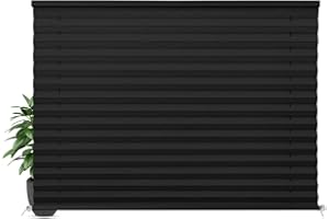 LUCKUP RV Blinds for Camper Window Blackout RV Shades Curtains 32" W x 24" L w/Aluminum Foil, RV Pleated Shades for Travel Trailer Window, Black