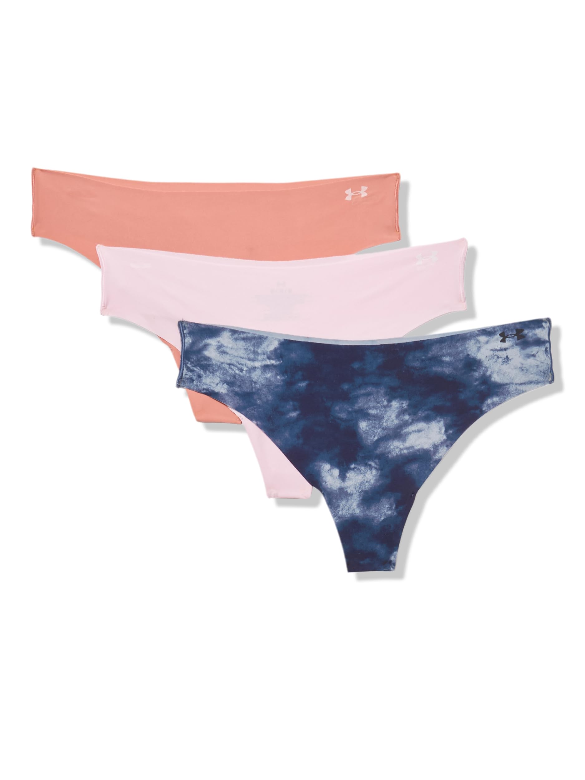 Under Armour UA PURE STRETCH NO SHOW THONG-PRINT 3PK, CANYON PINK, XS Image