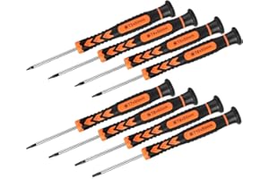 TEKPREM 8 in 1 Security Torx Screwdrivers with T3 T4 T5 T6 T7 T8 T9 T10 Torx Bit,Complete Torx Repair Kit for Mac Mini,iMac,Xbox Controller,PS3,PS4,Computer and Pocket Knife
