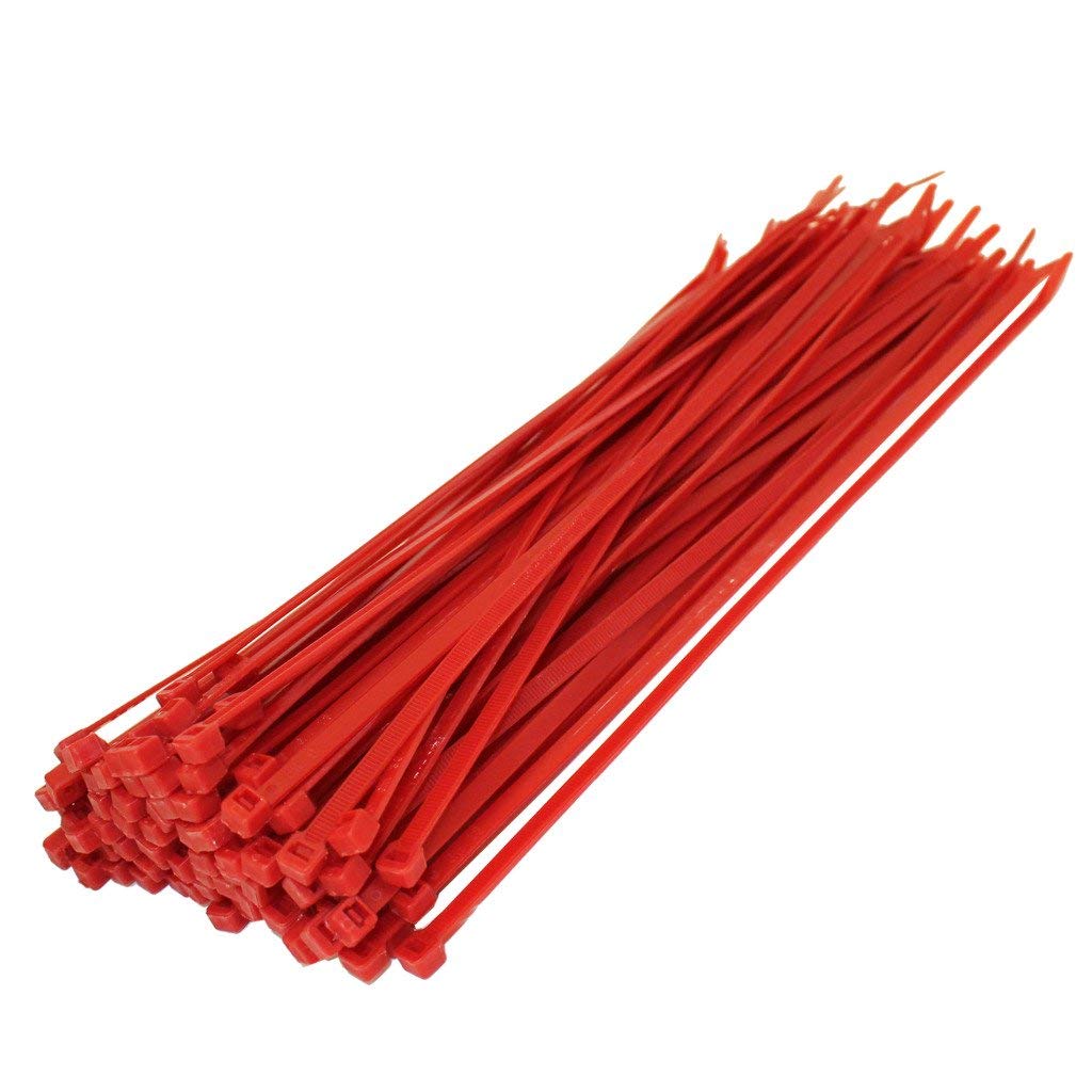 All Trade Direct 100 X Red Cable Ties 300Mm X 4.8Mm Zip Tie Wraps Bases All Sizes Stocked