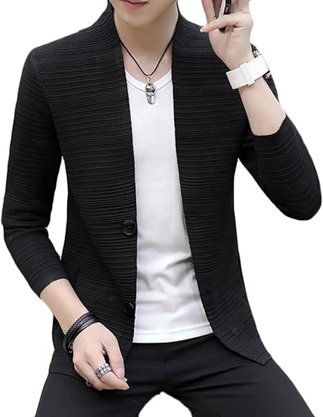 Amazon Piite ショートカーディガン ニット メンズ 無地 シンプル Vネック スリム ニット アウター フロントボタン 薄手 秋 冬 ニットセーター ジャケット カジュアル M L Xl 2xl 3xl 4xl カーディガン 通販