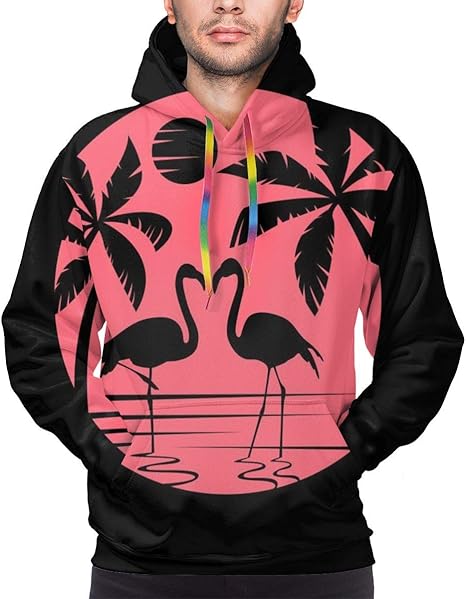 Amazon.com: Men's Hoodie Wildlife of Flamingo with Flamingos Sweatshirt: Clothing