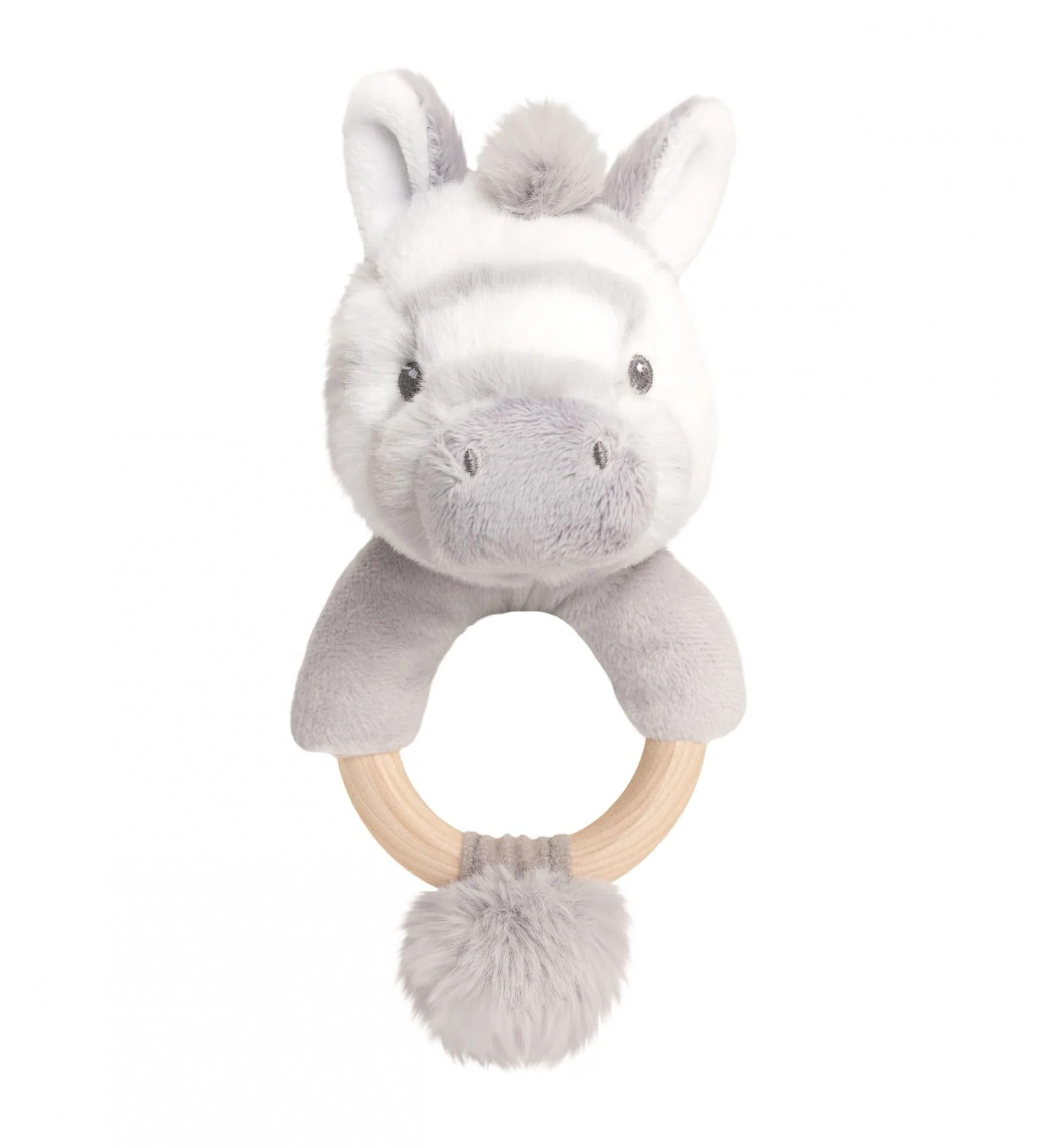 Keeleco Grey Baby Zebra Ring Rattle