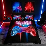Loussiesd Single Gamer Duvet Cover Set Multi Color Gamepad Bedding 2 Pcs