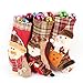 Jusdreen Christmas Stockings 3 Pieces Set 18 inches Cute Santa Wapiti Snowman Fireplace Stockings Plush 3D Applique