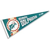 WinCraft Miami Dolphins Throwback Vintage Retro Pennant Flag