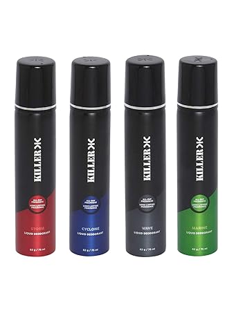 KILLER Men's Combo Pack of 4 Deodorants