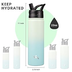 Konokyo Insulated Water Bottle with Straw,22oz 3
