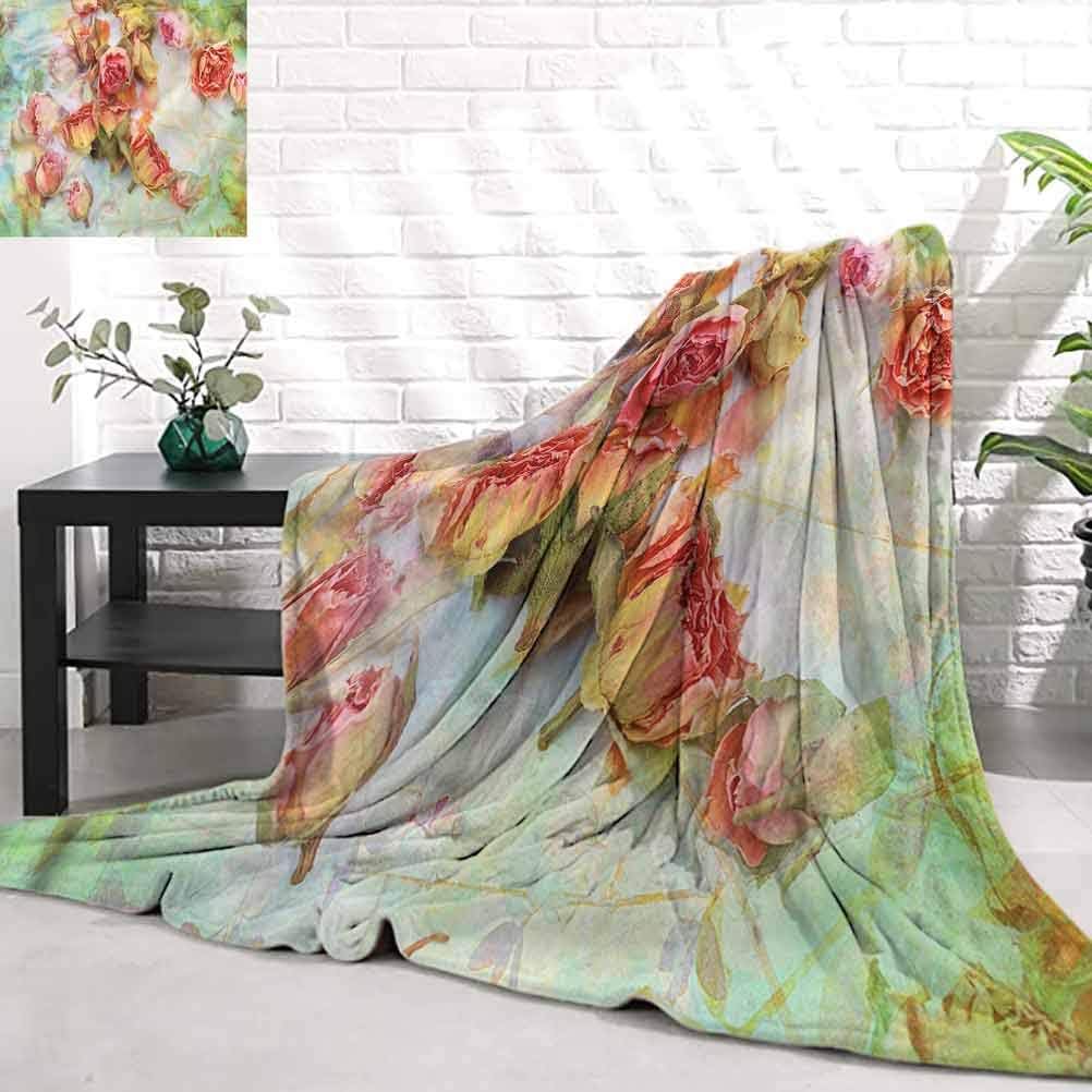 Stevenhome Super Soft Quilt Blanket RoseDried Petals Nostalgia Super Soft Super Luxurious Plush Blanket W50 x L60 inch