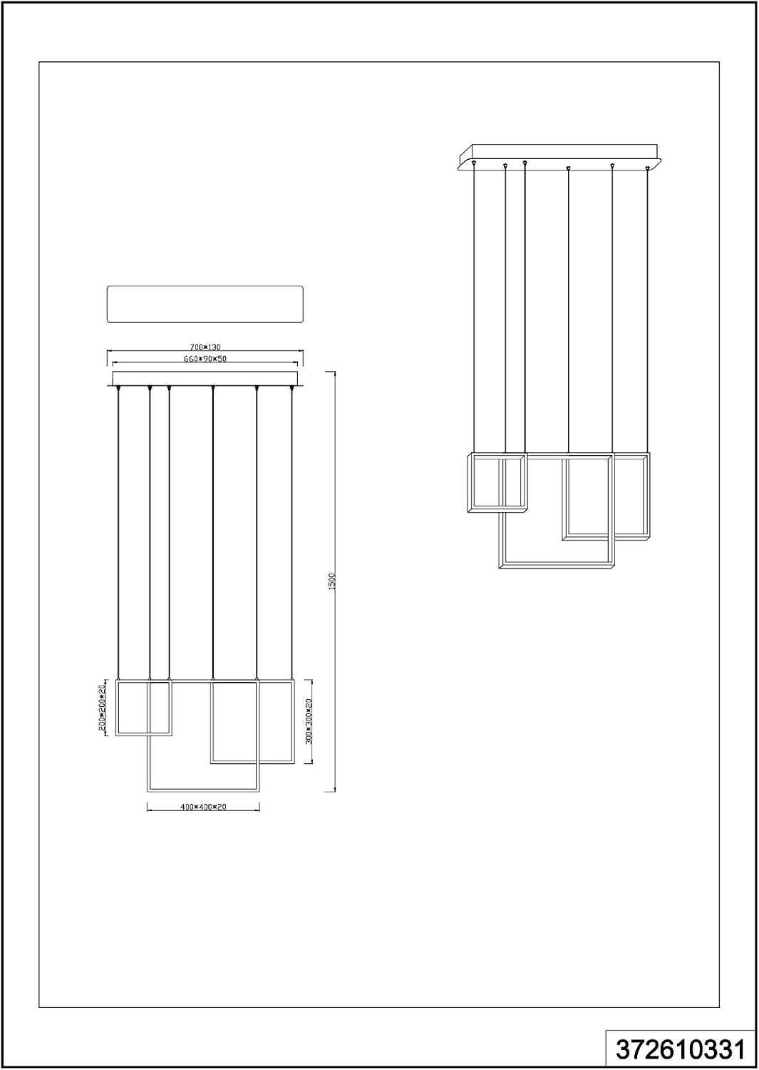 Trio Leuchten Tucson 372610331 LED Pendant Light Metal White Matt 26 Watt Switch Dimmer - Image 5