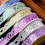 Washi Tape,Lace Pattern Glitter Bling Self-Adhesive Tape,Diamond Washi Tape Mask