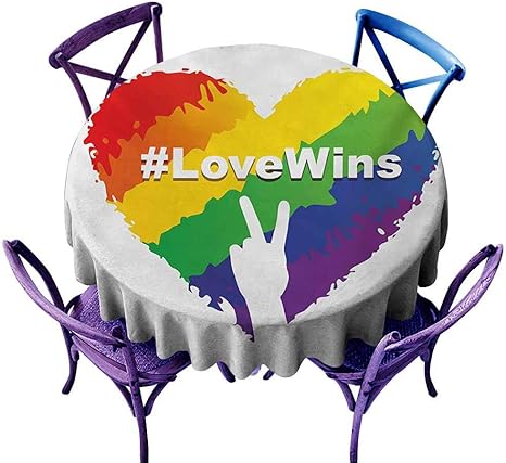 Amazon お手入れ簡単 テーブルクロス プライド アートフル イラスト カラフルなハート Lgbtカラー ラブウィン ハッシュタグ バレンタイン マルチカラー 洗濯可能 テーブルクロス D67 テーブルクロス オンライン通販