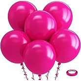 Bezente Hot Pink Balloons 18 Inch - 30 Pack Large Thick Pink Balloons Big Round Hot Pink Latex Balloons for Wedding Bridal Shower Valentine's Day Birthday Party Backdrop Decorations