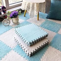 easycustomerlee 12pcs Interlocking Carpet Shaggy