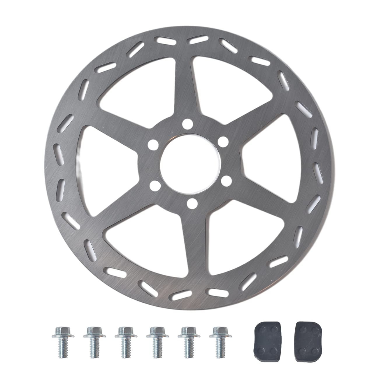 Photo 1 of JOIQEXJ 180mm Mini Bike Disc Brake Rotor with Pads Replacement for Baja Doodle Bug DB30 CT100U CC100X 97cc 98cc 100cc Engine Motovox MBX10 MBX11 Mega Moto 80cc 105cc RT100 Mini Bike Powersports Parts