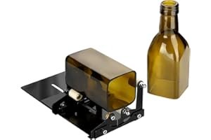 Glass Bottle Cutter, Fixm Square & Round Bottle Cutting Machine, Wine Bottles and Beer Bottles Cutter Tool with Accessories Tool Kit（Upgrade Version）