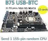 Lodokdre B75 Motherboard 12 PCIE to USB LGA1155 MSATA DDR3 4GB RAM Fan view 3