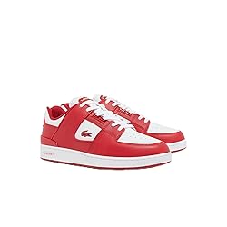 Lacoste Mens Court Cage Sneaker, RED/WHT, 8