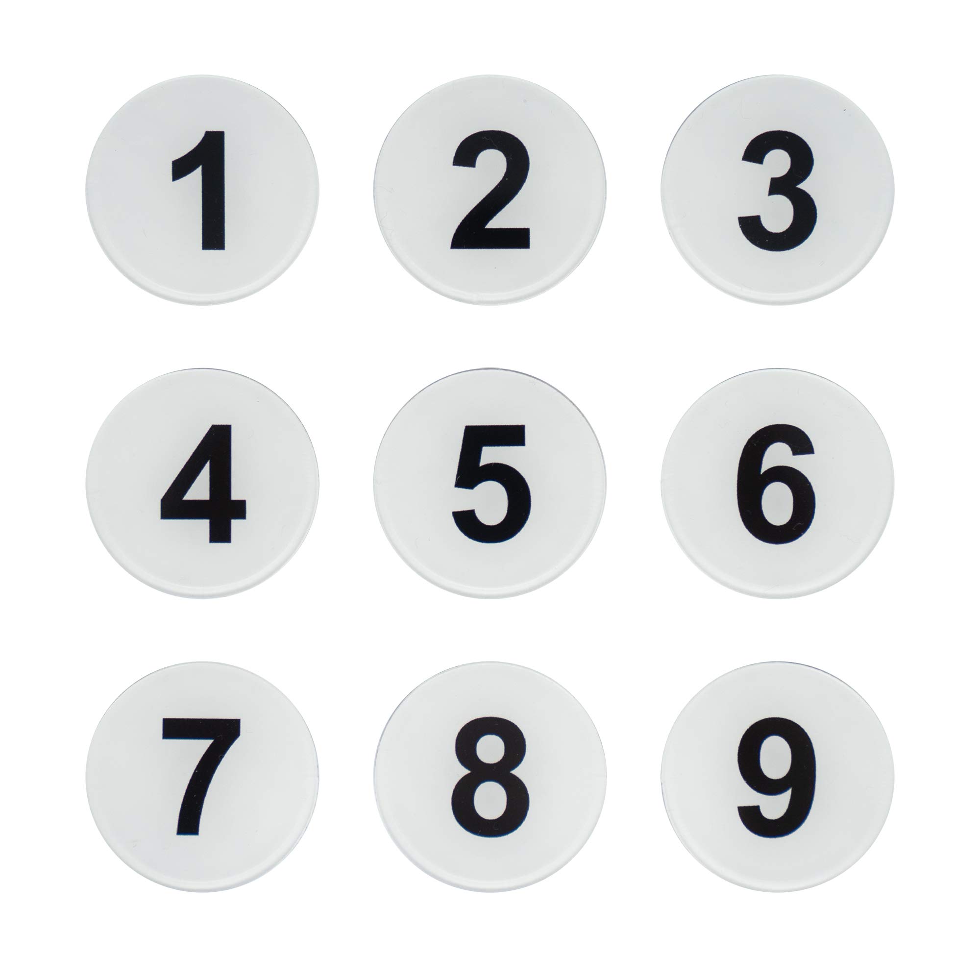 Round Locker Number Tag Sticker Room Number Door Sign with Self-Adhesive Tape (1-25, White)