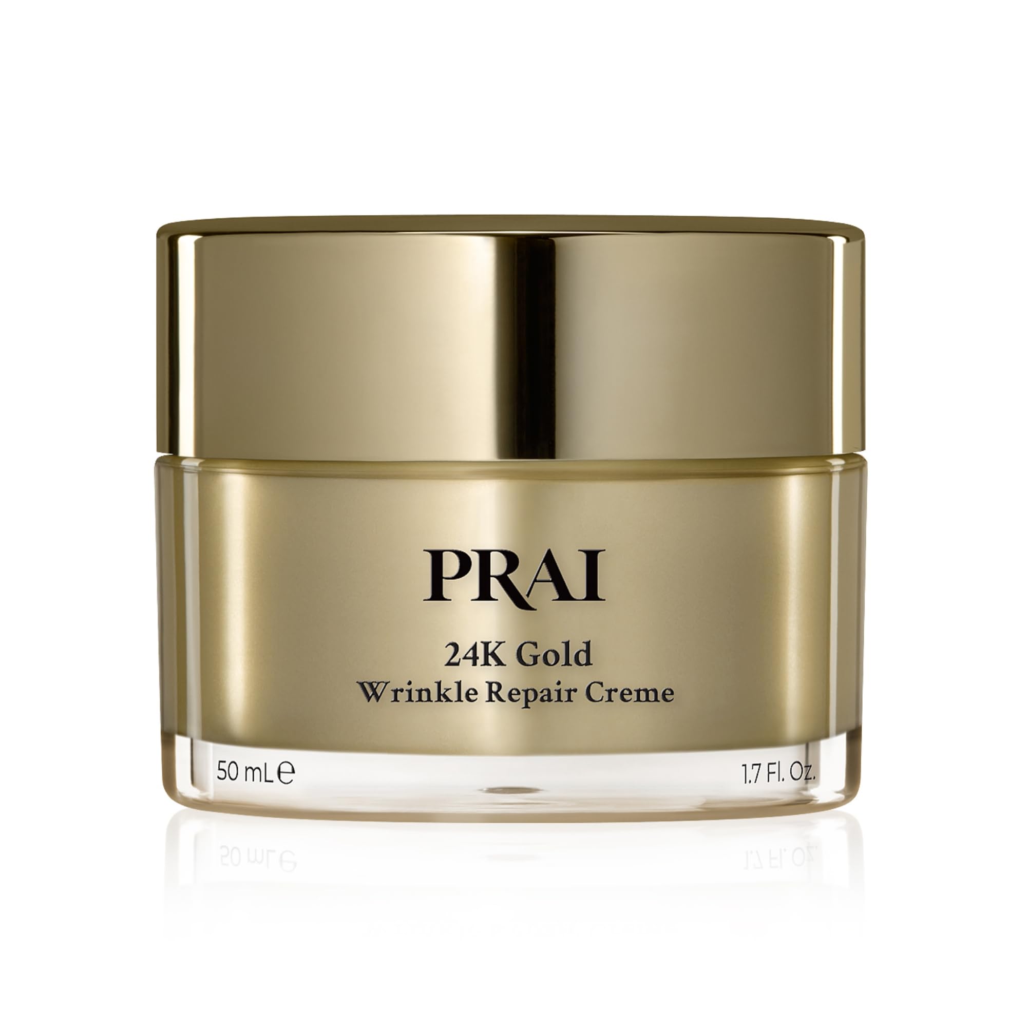 PRAI 24k Gold Caviar Wrinkle Repair Creme 50ml - Intensive Real 24K Gold - Advanced Anti-Ageing Anti-Wrinkle Skincare - Hydrates, Firms, Brightens Skin - With Hyaluronic Acid, Peptides & Sunflower Oil