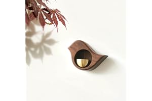JUFAY Shopkeepers Bell for Door Opening, Decorative Wooden bell/ Hanging Bell, Suitable for Doors, Windows and Refrigerators. Creative Gift (Black Walnut)