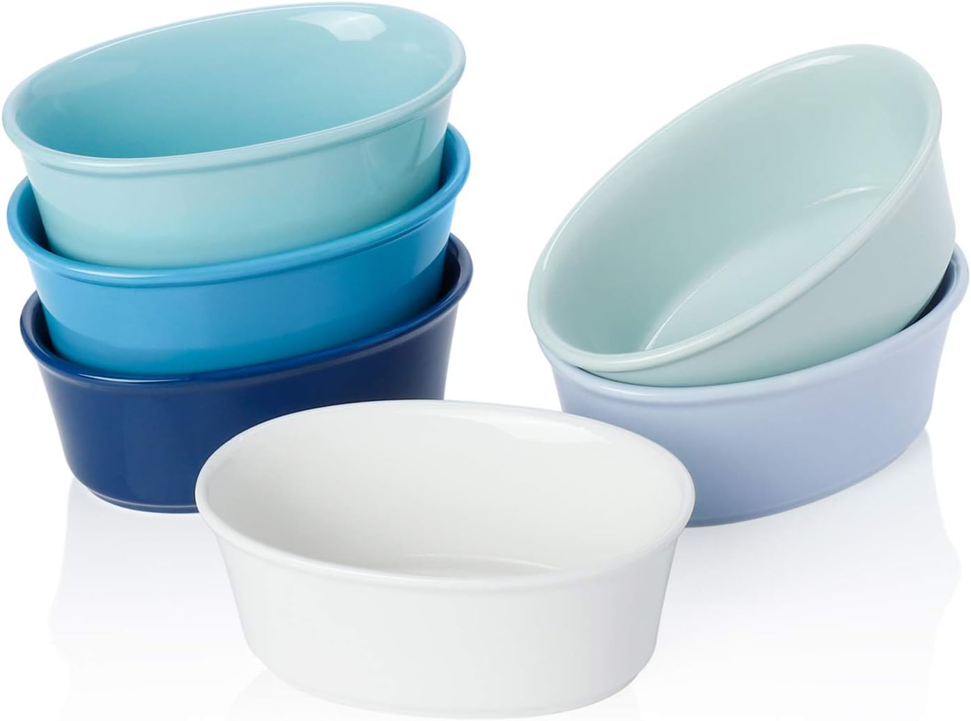 506.003 Porcelain Ramekins 6 Ounce Souffle Dishes, Oval