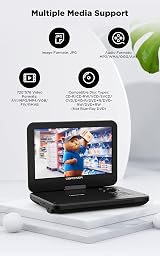 DBPOWER 12.5 Inch Portable DVD Player 10.5 Inch Swivel Screen USB SD AVI RMVB view 2