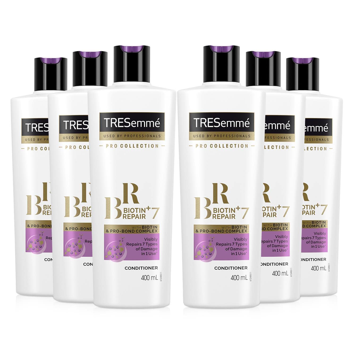 TRESemme Smooth Hydrating And Moisturising Biotin Conditioner For Men And Women, Professional Deep Cleansing And Repair For Damaged Hair, 4 Months Supply Bulk Pack (6 x 400 ml)