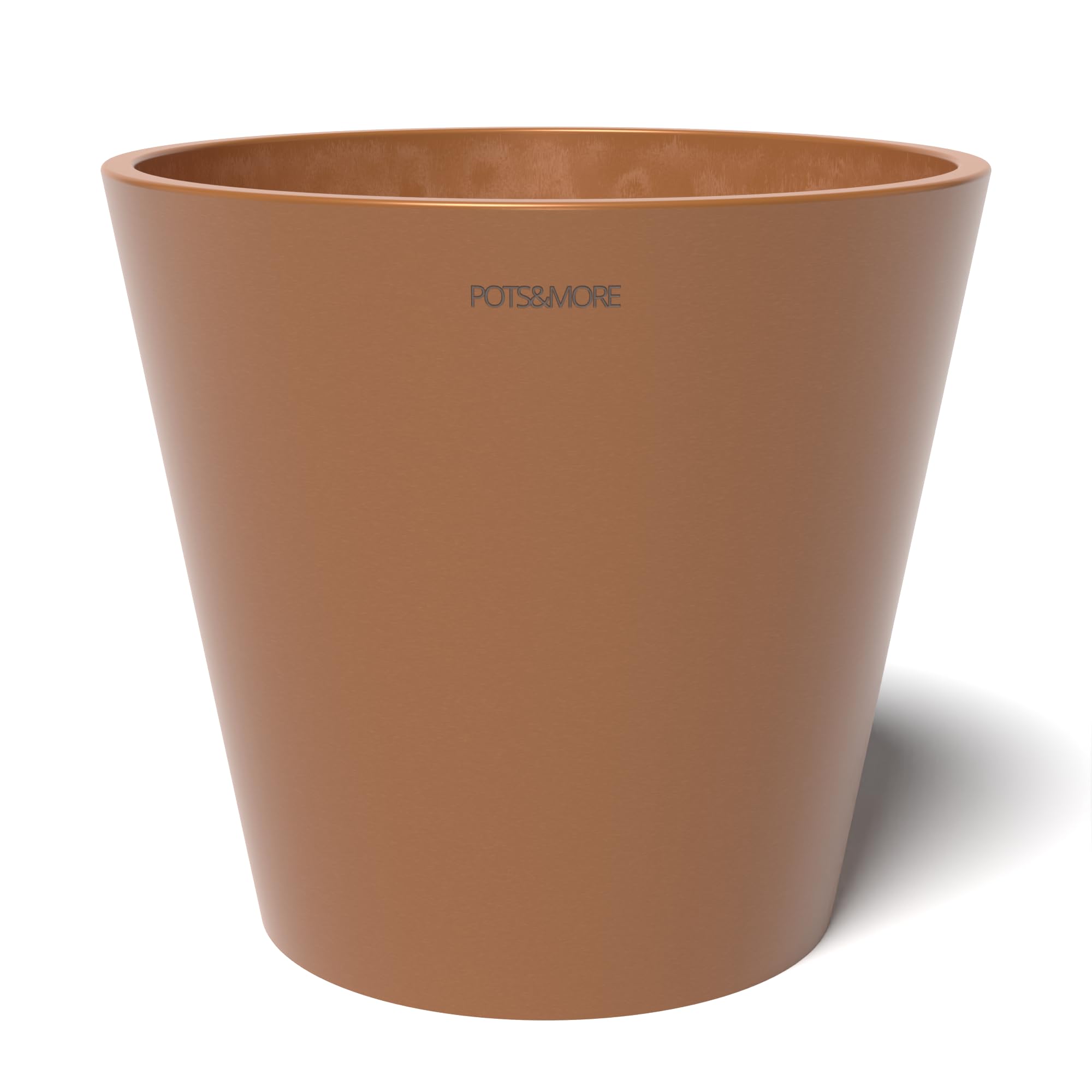 POTS&MORE Conico 20 Pot (Diameter 20 cm, Round Shape, Terracotta Colour, Height 18 cm, Plastic Planter, for Indoor Plants) VP012003