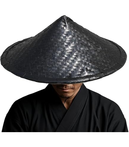 Amazon.com: xihexi Black Handmade Bamboo Hat Samurai Cosplay Hat
