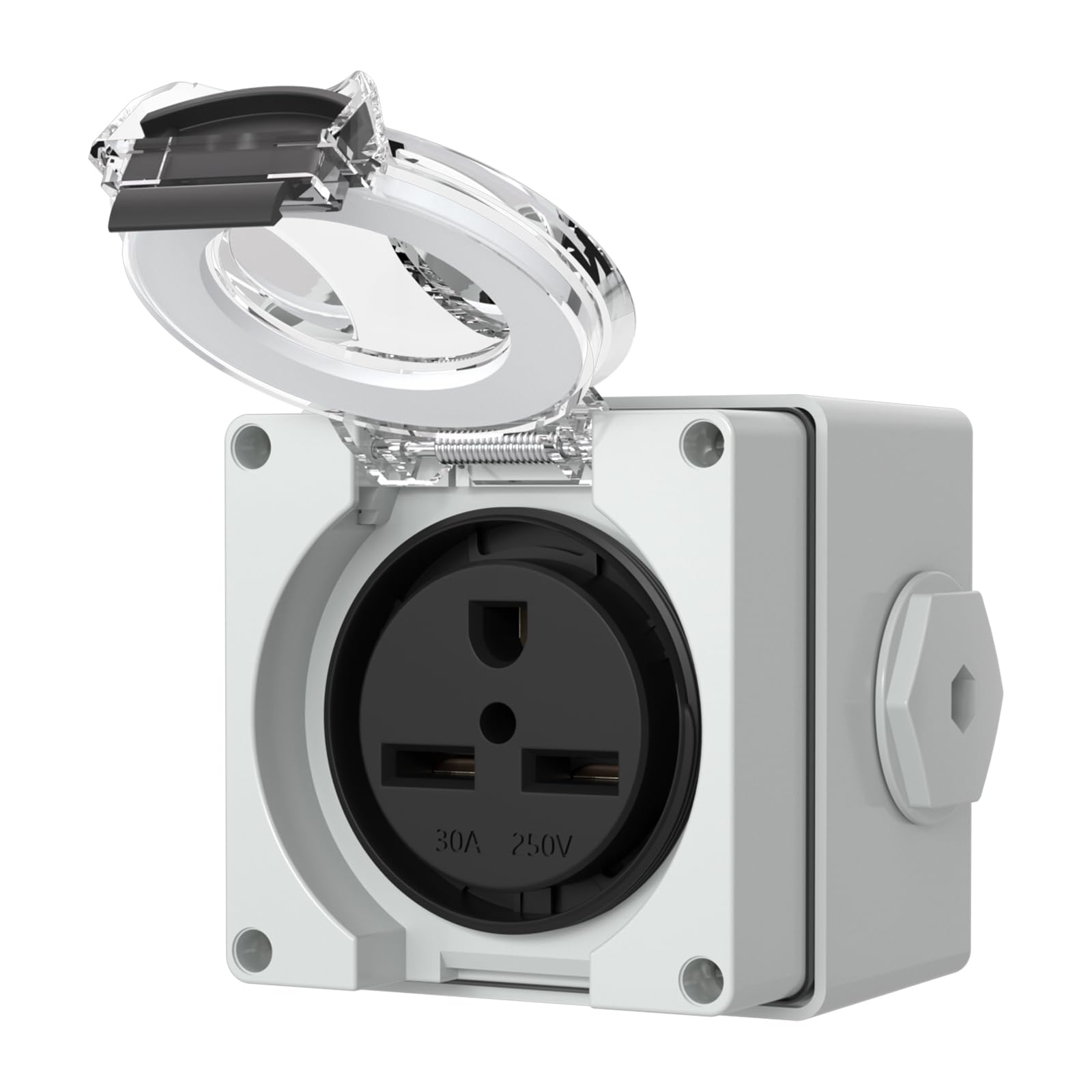 Photo 1 of STARELO 30Amp Power Outlet Box,NEMA 6-30R Receptacle 250Volt,Outdoor dustproof and Weatherproof for RVs, Electric Vehicles, generators, Welding Machines, etc.ETL Listed.(NEMA 6-30R Box)