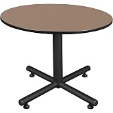 Regency Kobe 48 in. Round X-Base Breakroom Table- Noble Oak