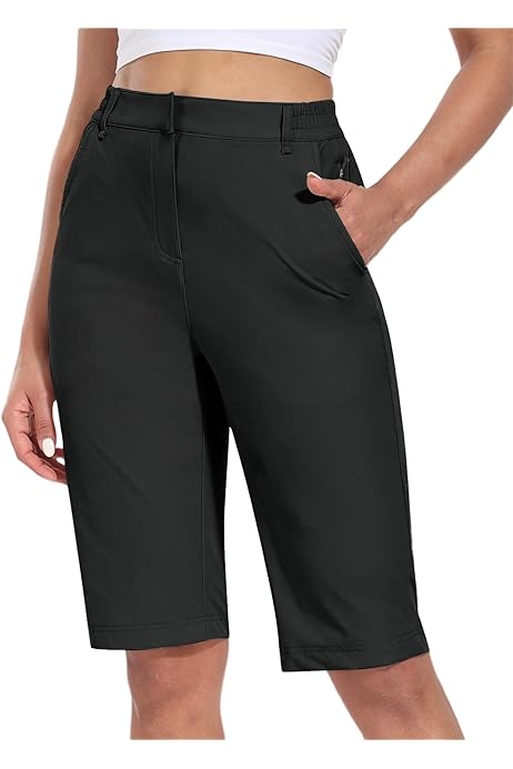 Capris For Seniors Viodia Women's 9'' Golf Shorts With Pockets