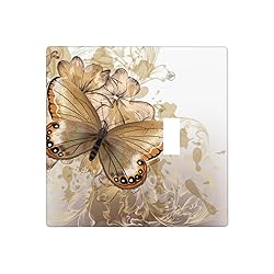 Pznen Light Switch Cover, Butterfly Gold Butterfly
