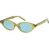 VANLINKER Retro Oval Cat Eye Sunglasses for Women Men Small 90s Style Vintage Trendy Narrow Frame VL9844