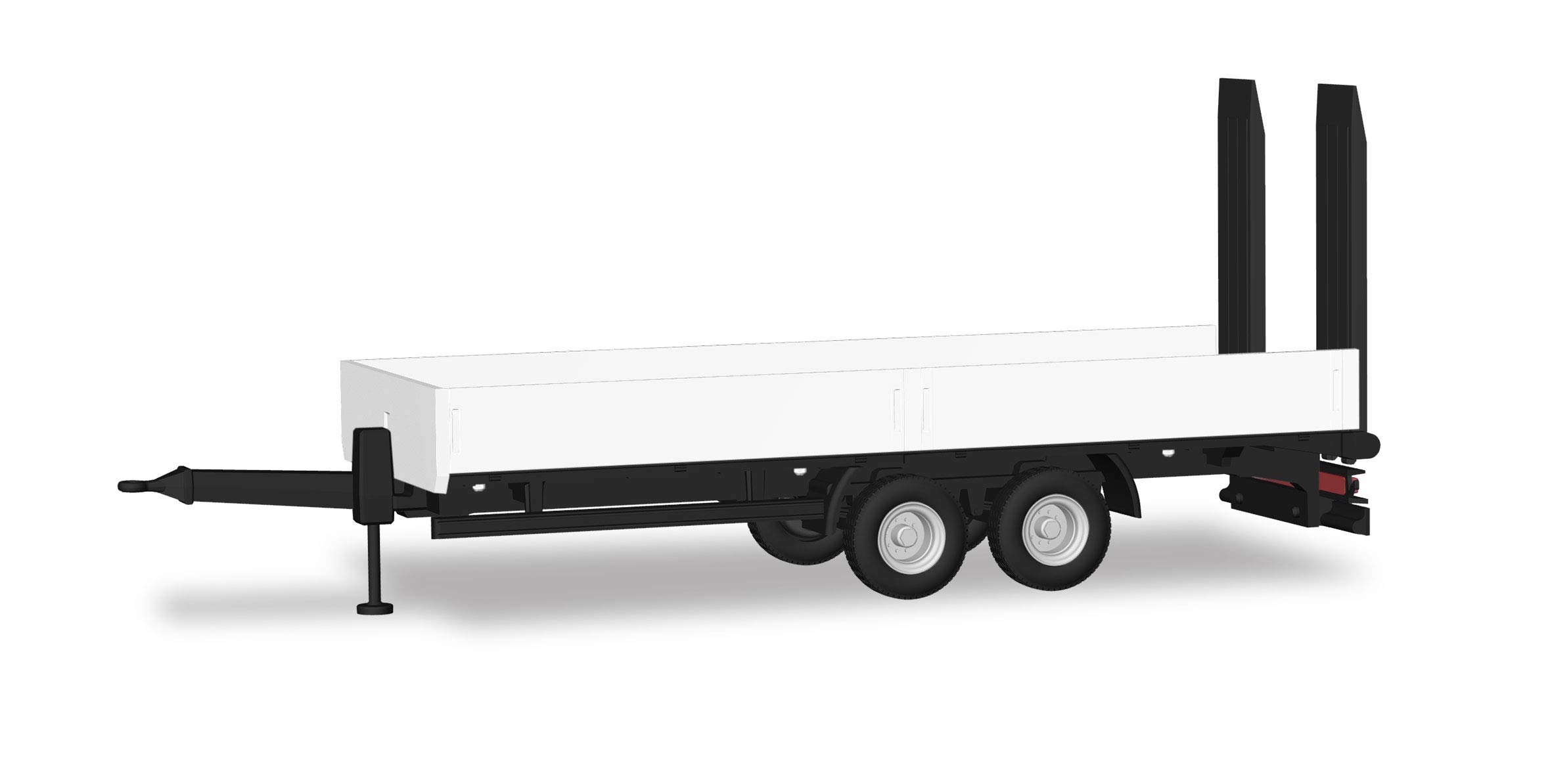herpa Low load tandem trailer with ramps, white