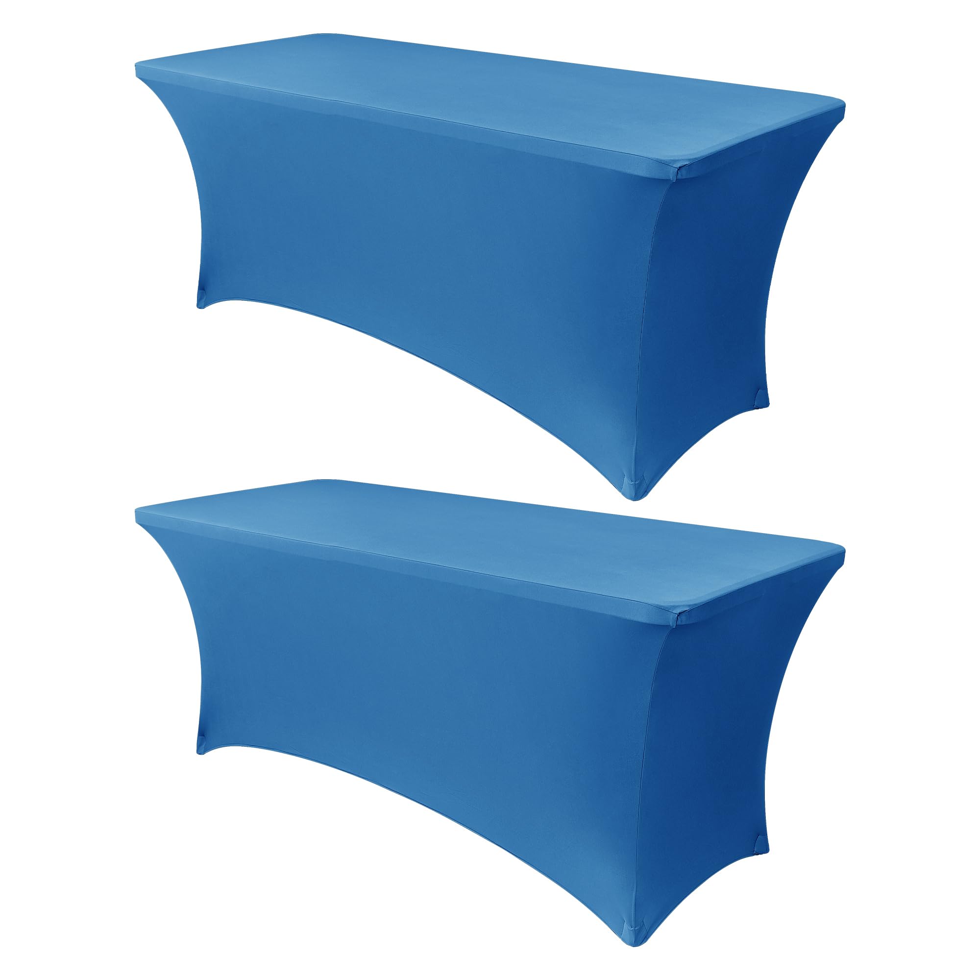 Photo 1 of Obstal 6ft Stretch Spandex Table Cover for Standard Folding Tables - 2 Pack Universal Rectangular Fitted Tablecloth Protector for Wedding, Banquet and Party,72L x 30W x 30H Inches, Aqua, 2pc