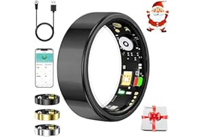 ZBNMY Smart Ring for Women Men,Fitness Tracker Ring with Heart Rate, Sleep Monitoring, Blood Oxygen, Step Counting for iOS and Android, No Subscription Fee, Waterproof, Valentines Day Gifts(Black, 10)