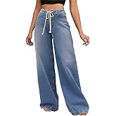 LaiyiVic Wide Leg Jeans for Women High Waisted Stretchy Straight Pants Leg Boyfriend Baggy Jeans