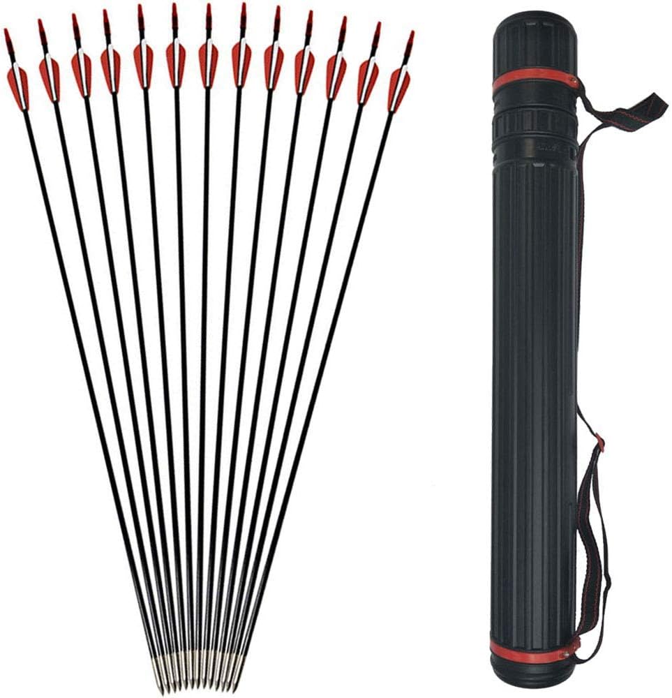 AMEYXGS 6/12pcs 31Inch Archery Fiberglass Arrows for Shoot Target Practice Recurve Bow Longbow Outdoor Shooting