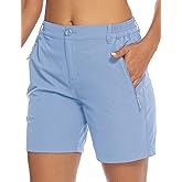 TBMPOY Women's 6" Hiking Cargo Shorts Quick Dry with Pockets Work Golf Short Lightweight Outdoor Active Summer for Women