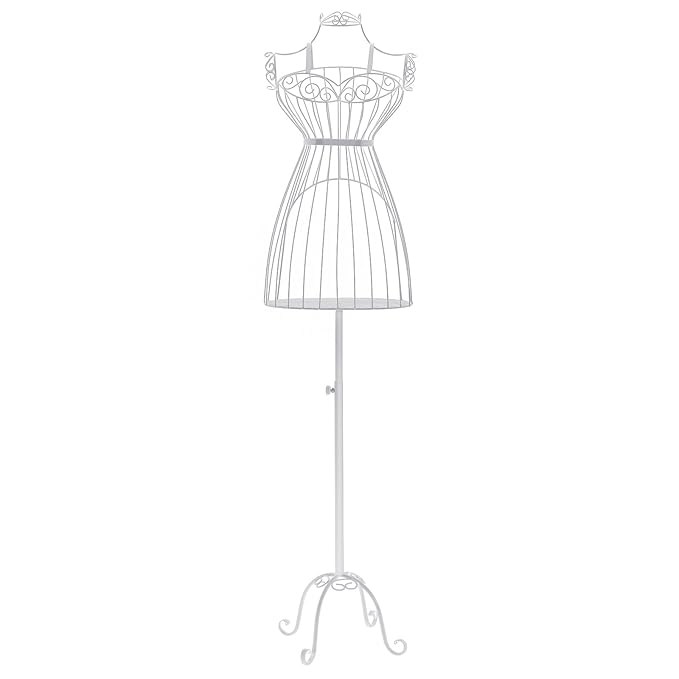 SONGMICS Schneiderpuppe weiblich Schaufensterpuppe Damenbüste Schneiderbüste aus Metall HRA09W