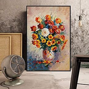 Floating Framed Canvas Wall Art for Living Room, Bedroom Bouquet Canvas Prints for Home Decoration Ready to Hang - 16x24 inches