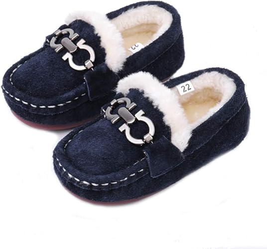 Amazon Hr株式会社 キッズ モカシン ボア 子供シューズ キッズ靴 ローファー 裏起毛 ファー 入園 入学 防寒 発表会 ネイビー 17 5cm Hr株式会社 モカシン