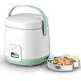 TLOG Mini Rice Cooker 2.5-Cup Uncooked, Healthy Non-stick 1.2L Small Rice Cooker for 1-3 People, Portable Travel Rice Cooker 