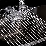 Roll-Up Dish Drying Rack, Stainless Steel, 20-1/2 L x 13-1/8 W x 1/4 H by THETIS Homes