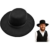 Nicky Bigs Novelties Deluxe Adult Black Wide Brim Spanish Hat Amish Mexican Gaucho Plague Doctor Padre Priest Hats Costume