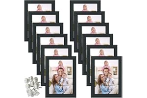 Giftgarden 4x6 Picture Frame Black Photo Frames Bulk for Wall or Tabletop, Set of 12