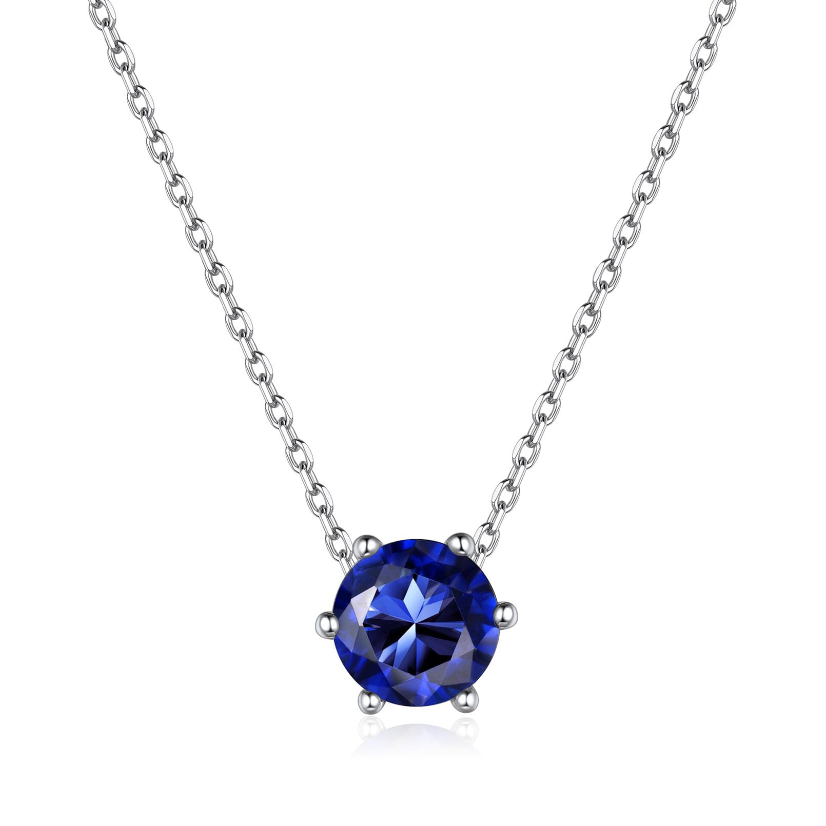ChicSilver Simulated Sapphire September Birthstone Pendant Necklace for Women 925 Sterling Silver Jewelry
